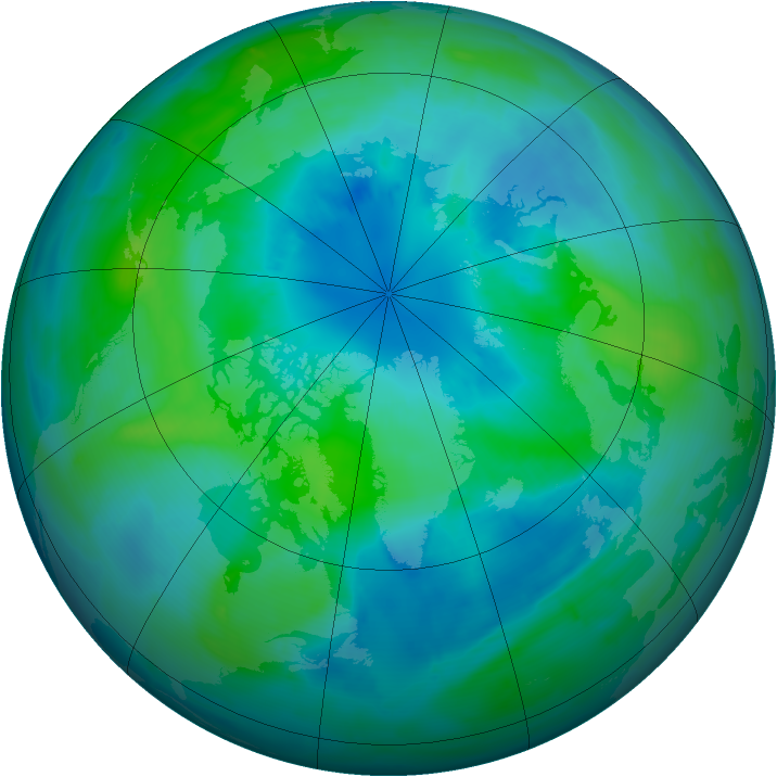 Arctic ozone map for 30 September 2009
